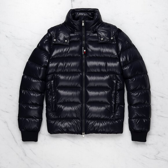 Moncler Cuvelier Giubbotto Navy Down Jacket Men’s 5 XL Slim XXL NWT - Picture 4 of 15